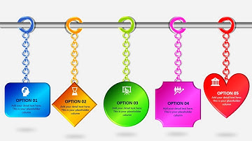 Create 5 Multi shapes Hanging Infographic Slide Design in PowerPoint