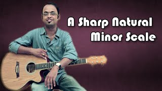 how to play - a sharp natural minor scale - guitar lesson for beginners