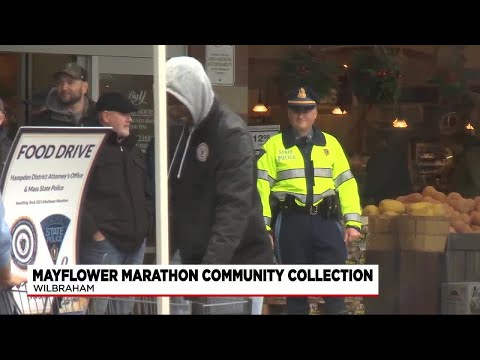Hampden DA hosts food drive for Mayflower Marathon
