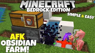 Minecraft Bedrock: EASY Obsidian Farm! 5 Minute Build! 3,000/Hour Tutorial! MCPE Xbox PC Switch