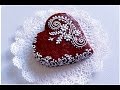 Lace cookie.Part3. CookieCon2015.Wedding heart cookie.