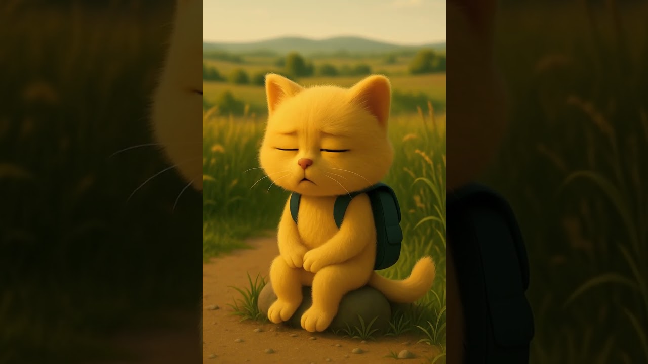 Pikul Takes a Break – Fluffy Kitty Rest Stop 🐱🪨💤