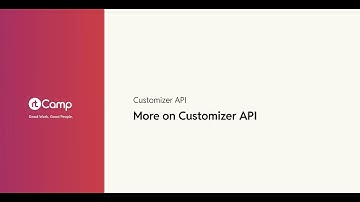 More on Customizer API