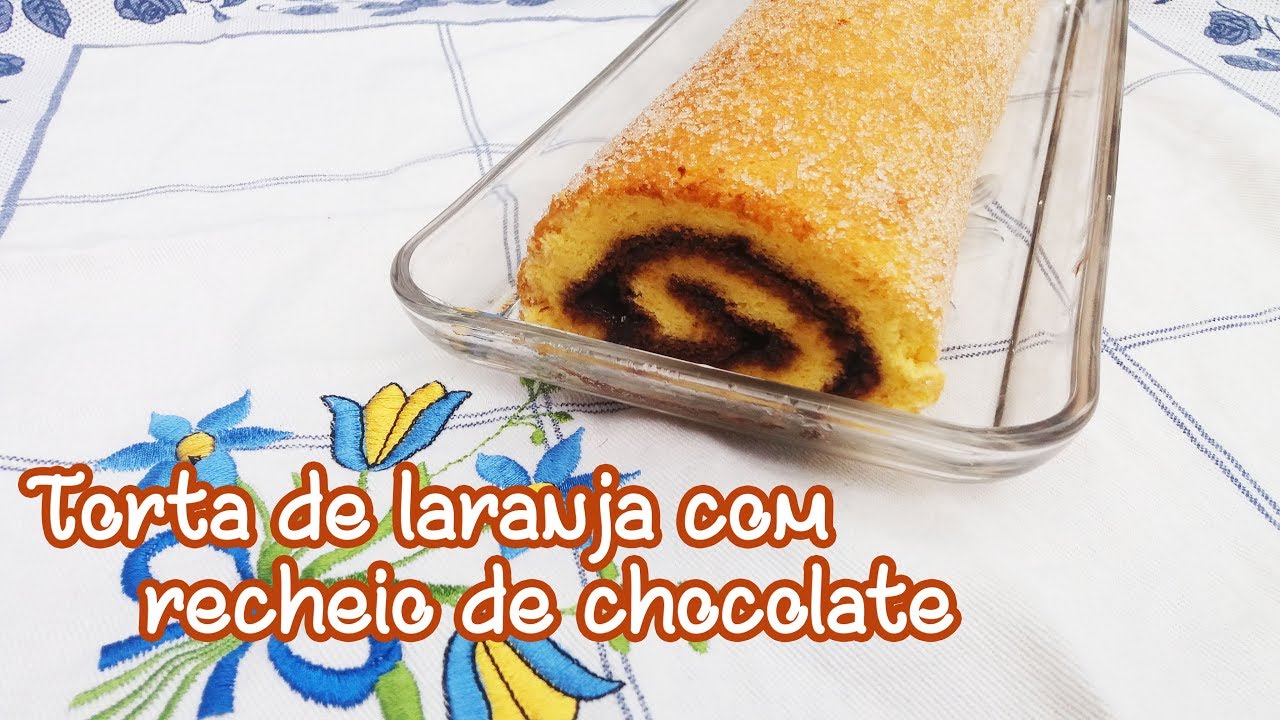 Torta de laranja com recheio de chocolate