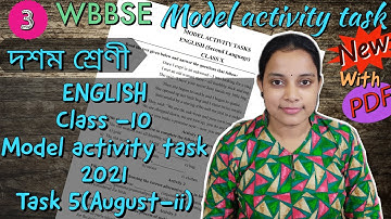Model Activity Task class 10 English part 5 || class 10 English model activity task (august 2021)