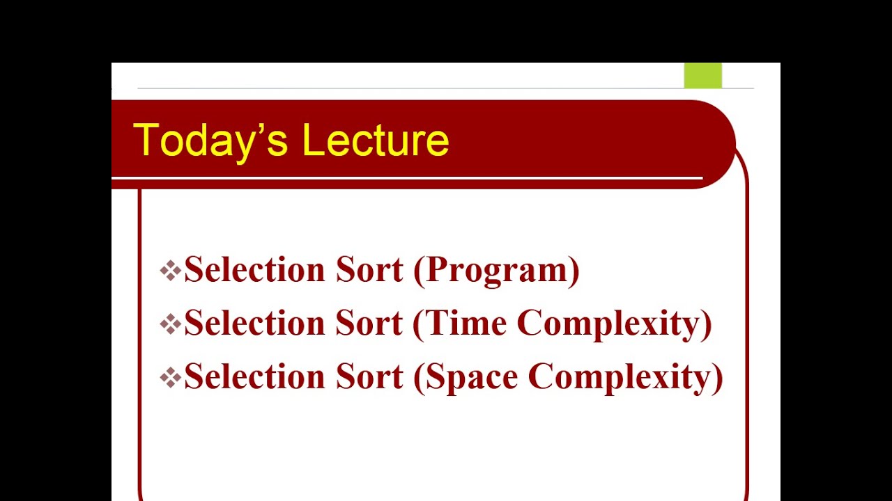 Selection Sort Program Time Complexity Urdu and Hindi Lecture # 16 ...
