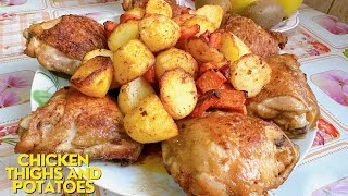 Chicken thighs and potatoes recipe./ Simple and very delicious