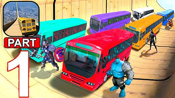 Bus Stunt Games: 3D Bus Simulator - Gameplay Walkthrough, Mega Bus Ramp (iOS, Android) | Part 1
