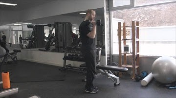 Reverse Lunge with Single-Arm Dumbbell Curl to Overhead Press Complex