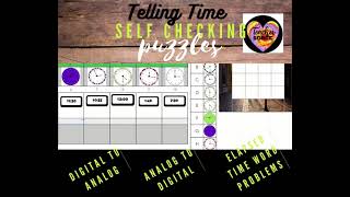 Hidden Mystery Telling Time Digital Puzzles