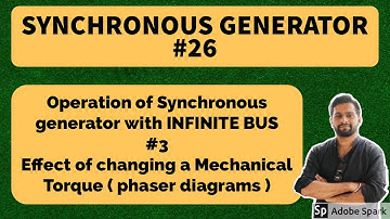 #26 Operation of Synchronous Gen with Infinite bus-Effect of changing mechanical torque