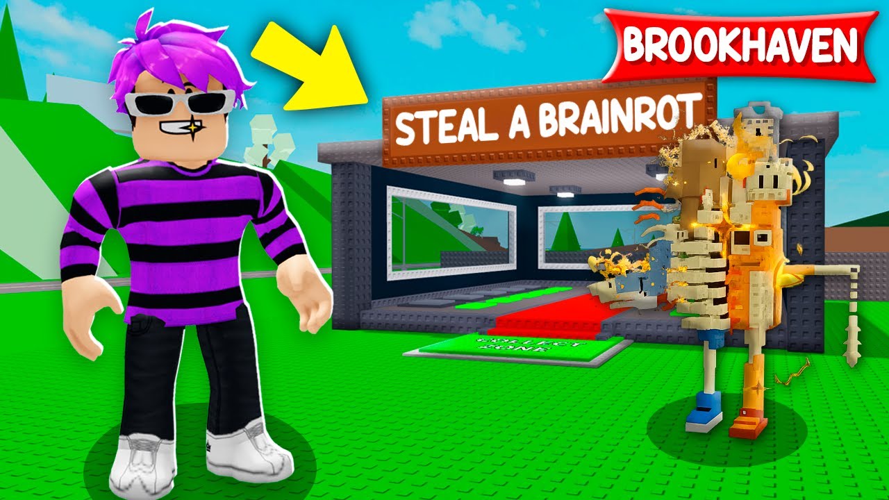 JOGUEI O STEAL A BRAINROT NO BROOKHAVEN RP!