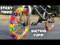 Sticky Suction Cup Bike Tires! Can I Ride it?!