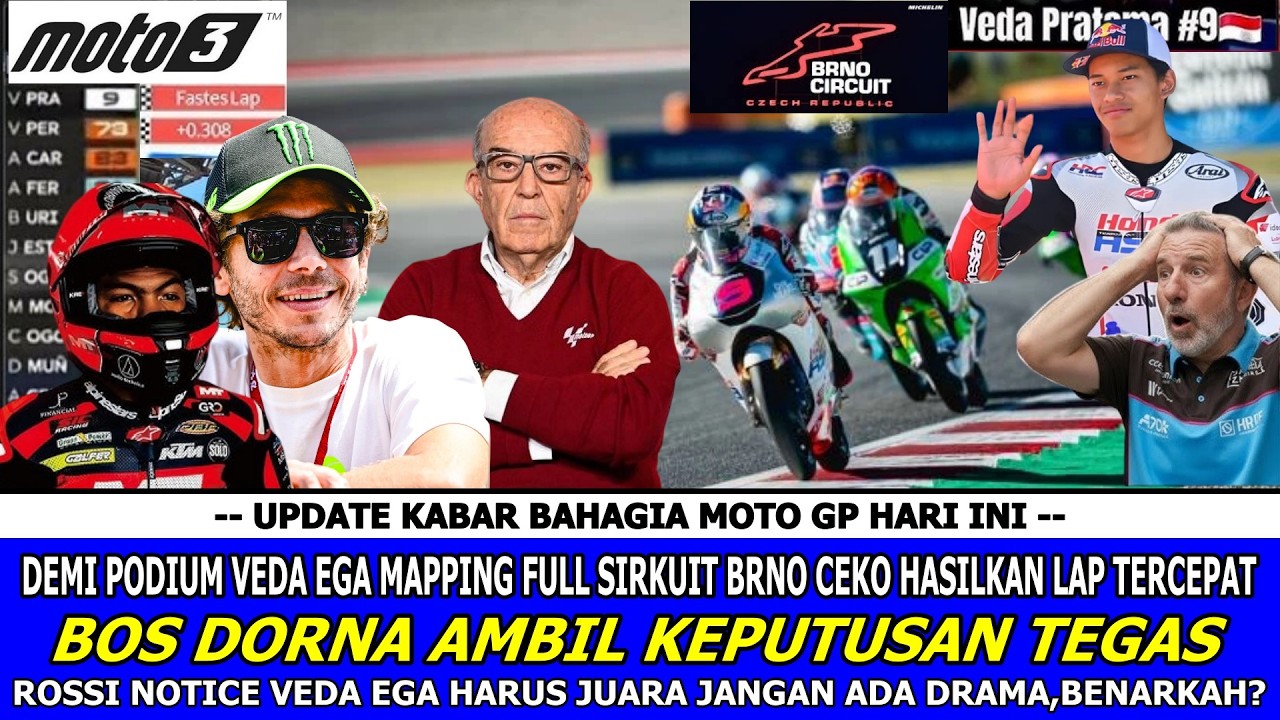 🔥MENOLAK REDUP🔴 DORNA SERIUS AWASI KETAT MOTO3| HD13 CRASH HELM PECAH | ROSSI NOTICE VEDA PODIUM |