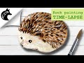 TIME LAPSE Rock painting hedgehog