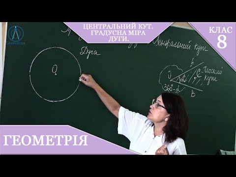 Курс 3(6). Заняття № 1. Центральний кут. Градусна міра дуги. Геометрія 8 клас.