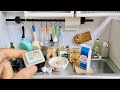 Rement kitchen  mini toy food cooking  toy miniatures  handmade bread egg ham  cereal asmr