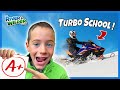 Kids SNOWMOBILE racing challenge! River vs Wilder vs Archer