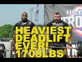 HEAVIEST DEADLIFT EVER!!! Mark Felix and Eddie Hall Deadlift World Record of 1,708lbs / 775KGS!