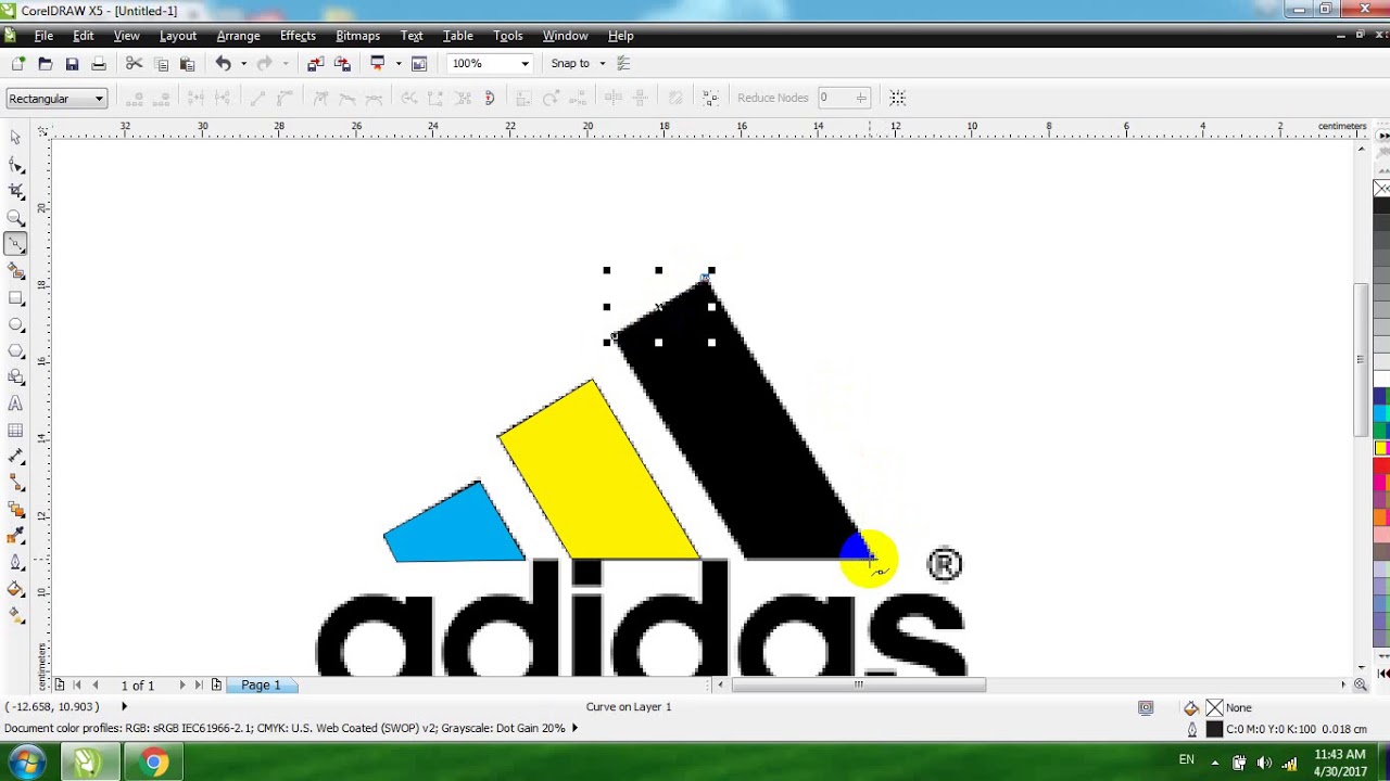 Thiết kế quảng cáo bằng corel. P2 -1 Vẽ Logo Adidas p 1
