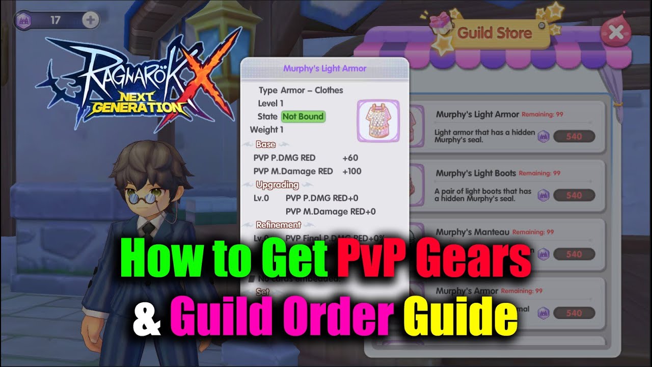 Ragnarok X Next Generation How To Get Pvp Gears Guild Order Guide Youtube