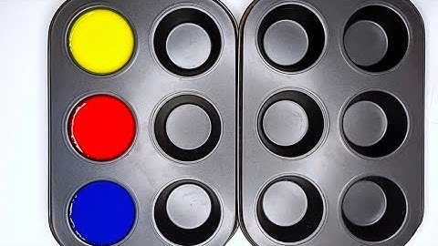 Mixing Yellow, Red , Blue to create 9 colors #paint mixing asmr #colormixing #mixed color#satisfying