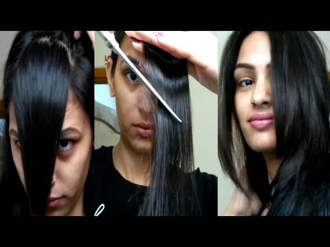 How To Cut Your Own Hair At Home | Side Swept Bangs Easily At Homeआगे के  बाल कैसे कट करें? Priyadeep - YouTube