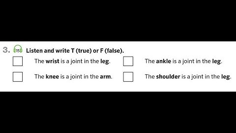 Pg. 22 - Activity 3 - Listen and write T (true) or F (false).