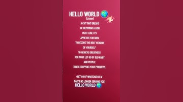 HELLO WORLD 🌎 #helloworld #enlightenment #motivation