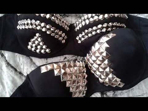 DIY: sujetador-brasier decorado/studded bra 