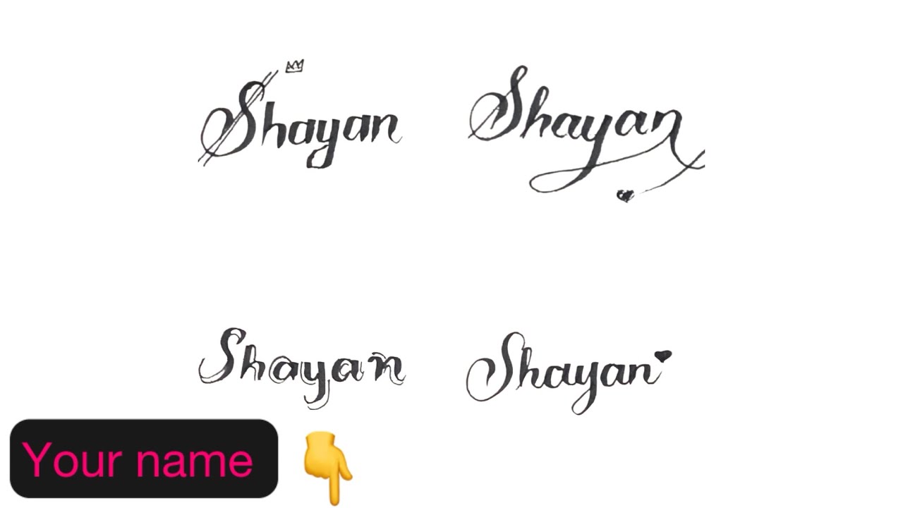 Aesthetic shayan name in 4 different styles #youtube # ...