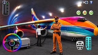 Insane Rainbow Airplane Enters Giant Tunnel ✈️- 3d Driving Class game play || Car Game #cargame screenshot 1
