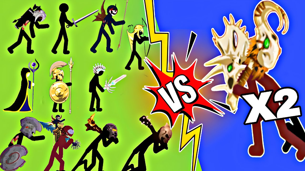 All Stick Units VS 2 United Tribes Pummeler - stick war legacy