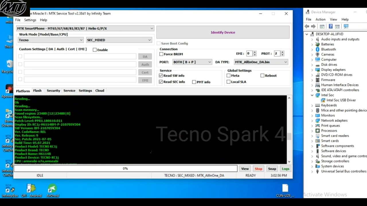 Tecno Spark 4 Air tecno kc1j frp cm2