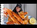 GIANT 2x SPICY KING CRAB LEGS + SEAFOOD BOIL MUKBANG | STORY TIME