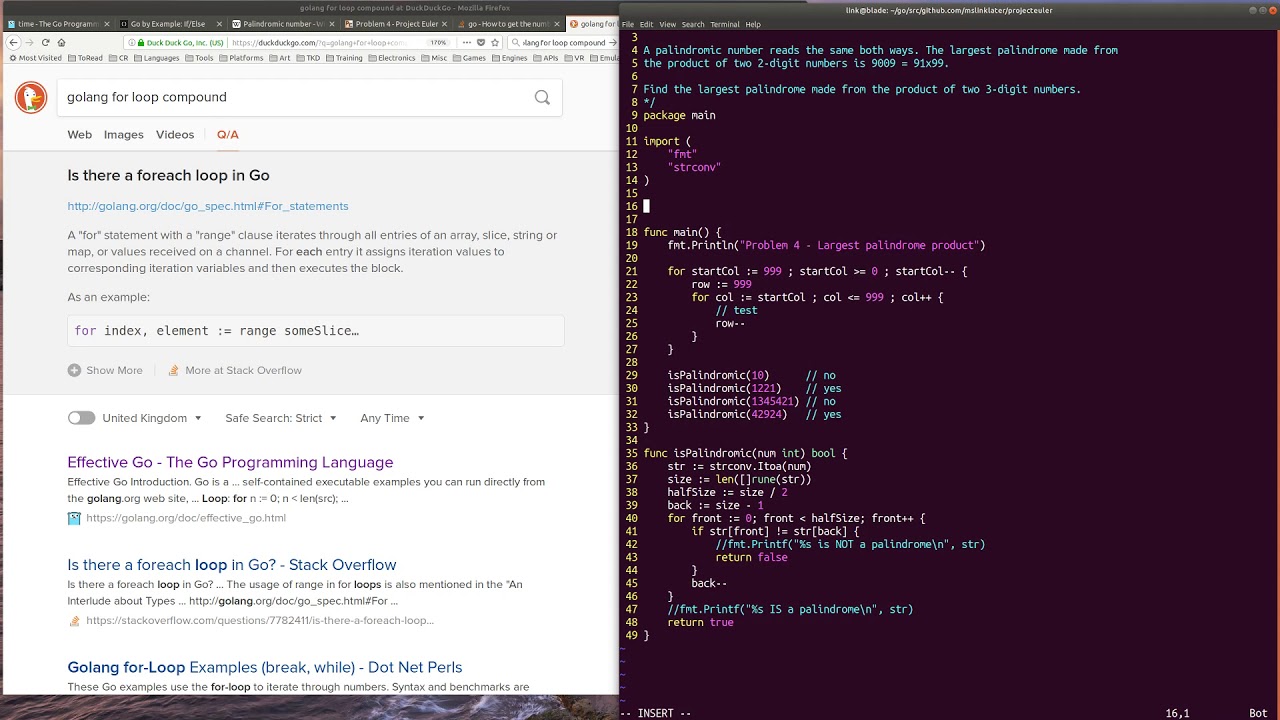 Live Coding: Learning Go and doing Project Euler pt1 - YouTube