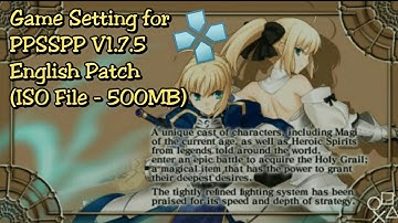 Fate Unlimited Codes (English Version) - Gameplay and Settings | PPSSPP