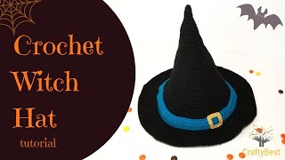 Crochet Witch Hat - Chapéu de Bruxa em Crochet