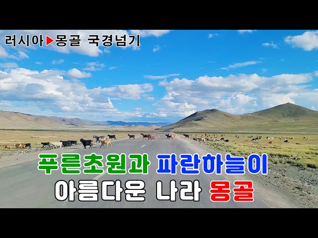 내차로 유럽여행(Ep141)_러시아 ▶ 몽골 국경넘기｜파란하늘과 푸른초원이 아름다운 나라 몽골