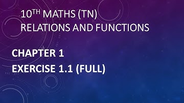 10th Maths Chapter 1 Exercise 1.1 Full Answers Relations and Functions | TN Samacheer