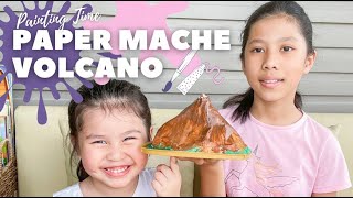 Paper Mache Volcano - Painting Time