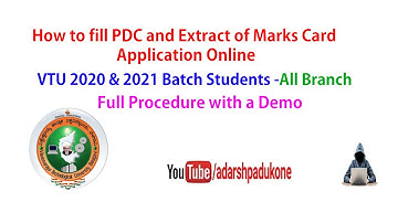 How to fill and apply for PDC and Extract of Marks Card || VTU || 2020 and 2021 || Post/By hand