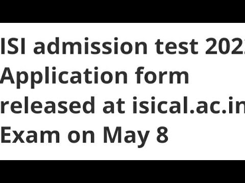 ISI ADMISSION TEST