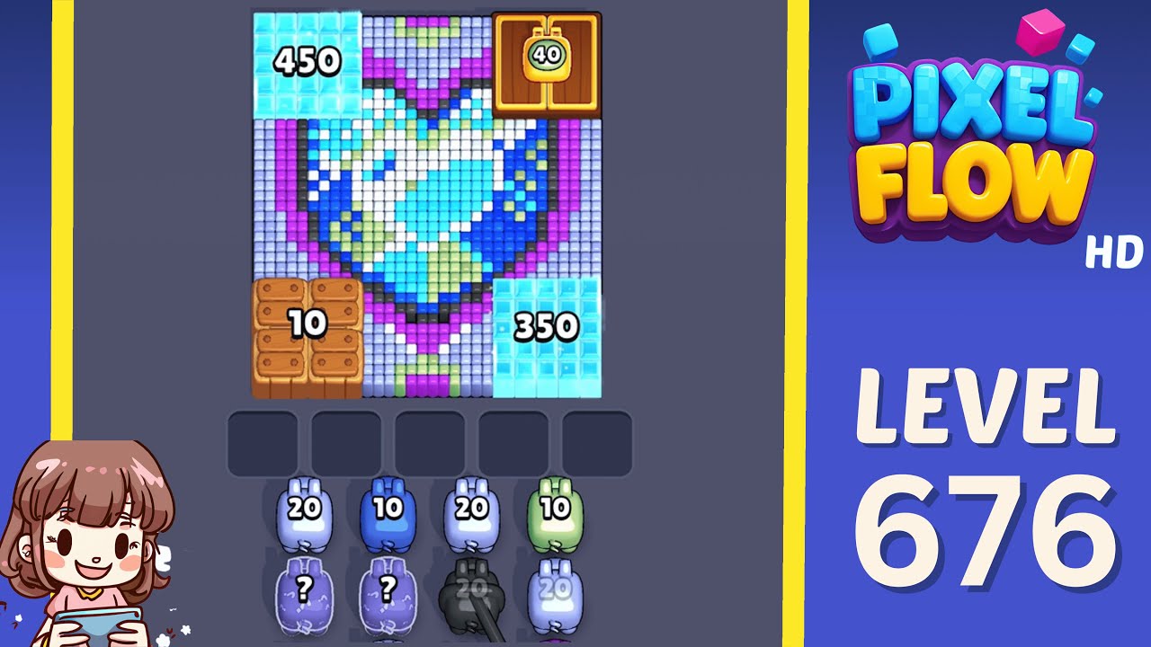 Pixel Flow Level 676 Solution Walkthrough - YouTube