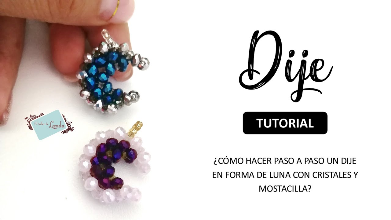 Tutorial: Cómo hacer DIJE media luna en MOSTACILLA con cristales PASO A PASO