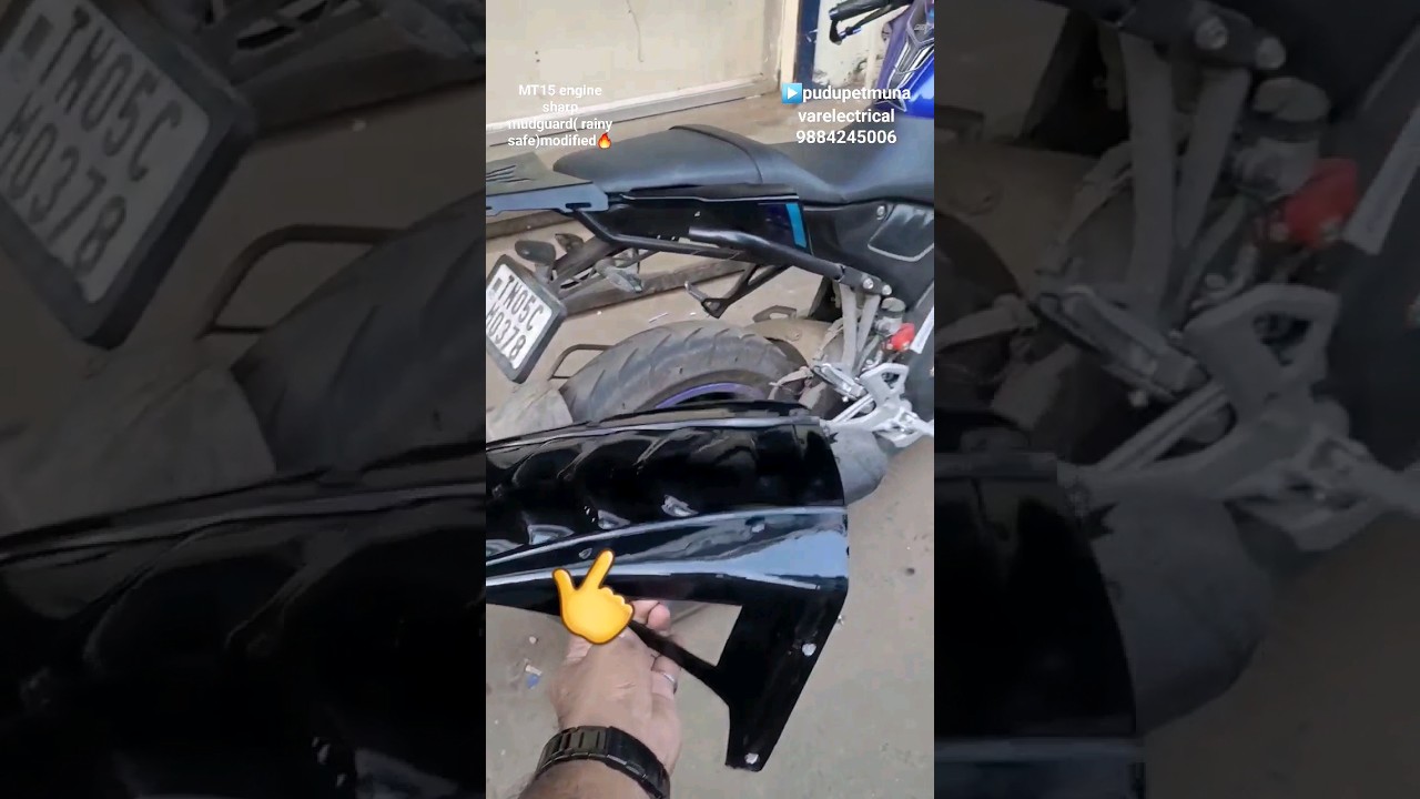 MT15 👍🔥engine sharp mudguard( rainy safe)modified 
