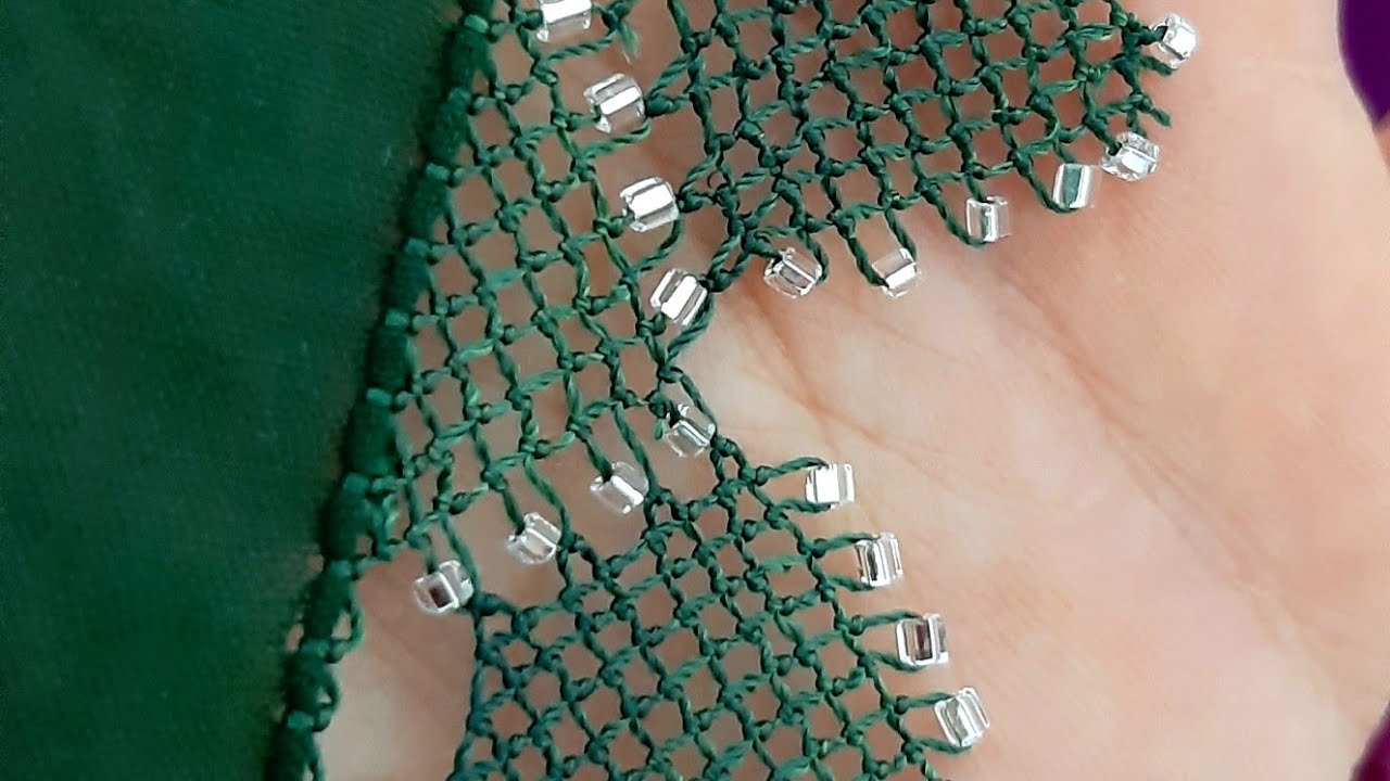 Gösteriş sevenler için, yapımı çok kolay boncuklu oya