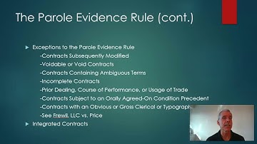 Chapter 16 - The Parole Evidence Rule