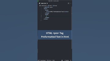 Preformatted Text in HTML | HTML CSS Tutorial for Beginners #html