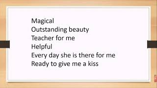 Acrostic pome on mother